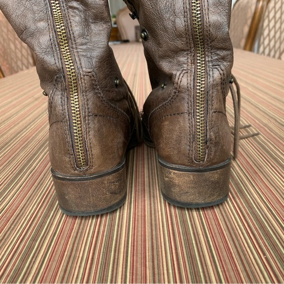 STEVE MADDEN leather Parto brown combat boots Size 8.5 - Picture 6 of 16